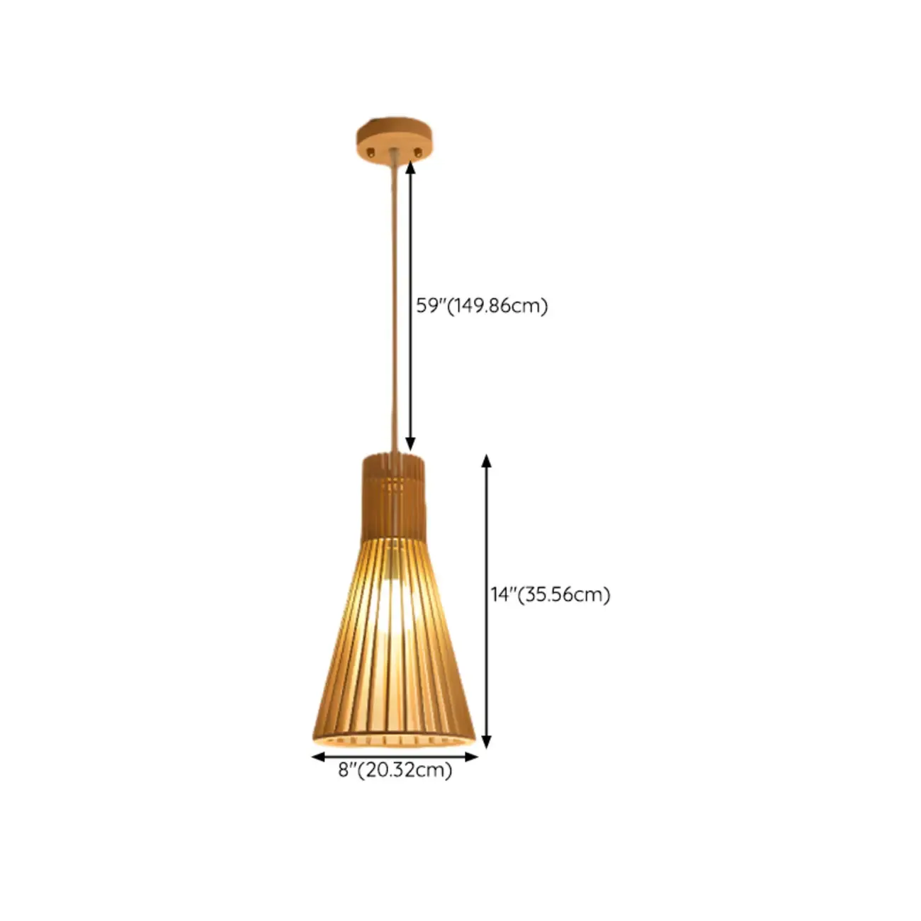 Oriental Adjustable Wood Pendant Light for Kitchen Dining Image - 31