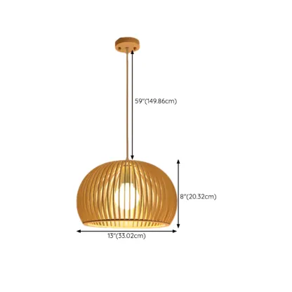 Oriental Adjustable Wood Pendant Light for Kitchen Dining Image - 34