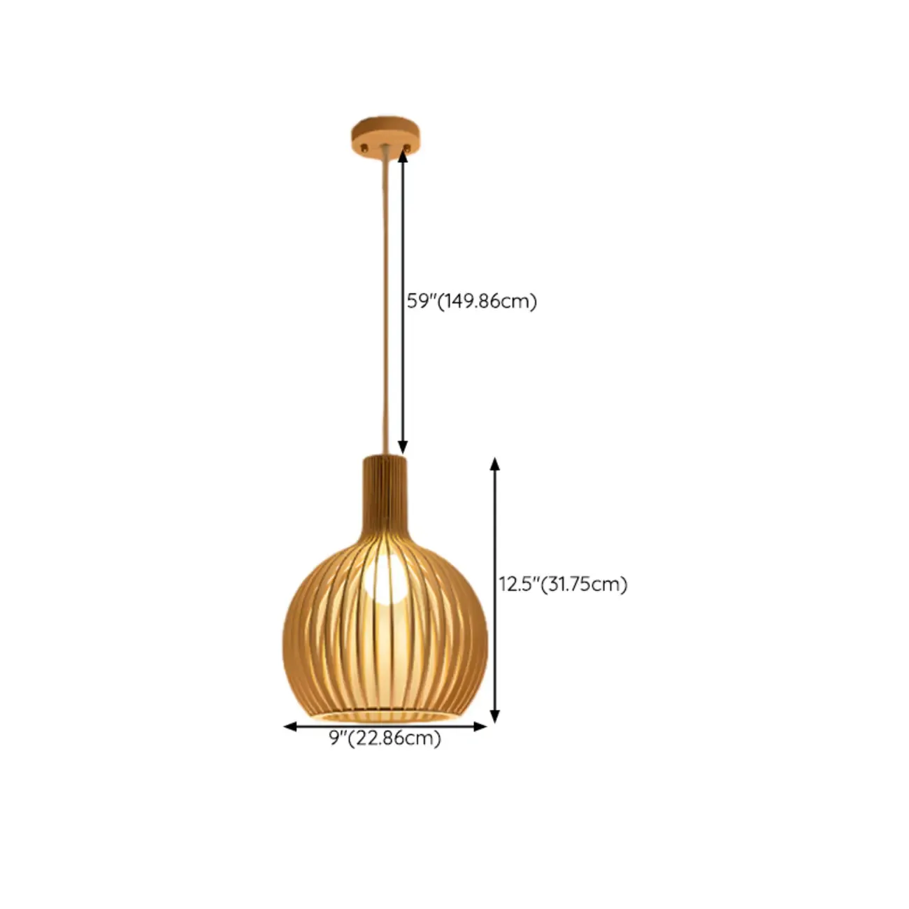 Oriental Adjustable Wood Pendant Light for Kitchen Dining Image - 36