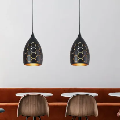 Industrial Black Metal Cone Pendant Light Adjustable for Dining Image - 1