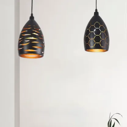 Industrial Black Metal Cone Pendant Light Adjustable for Dining Image - 3