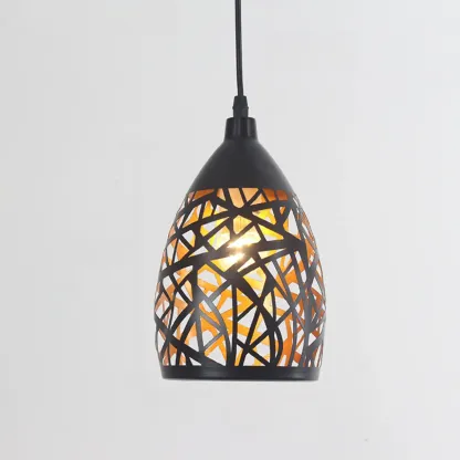 Industrial Black Metal Cone Pendant Light Adjustable for Dining Image - 5
