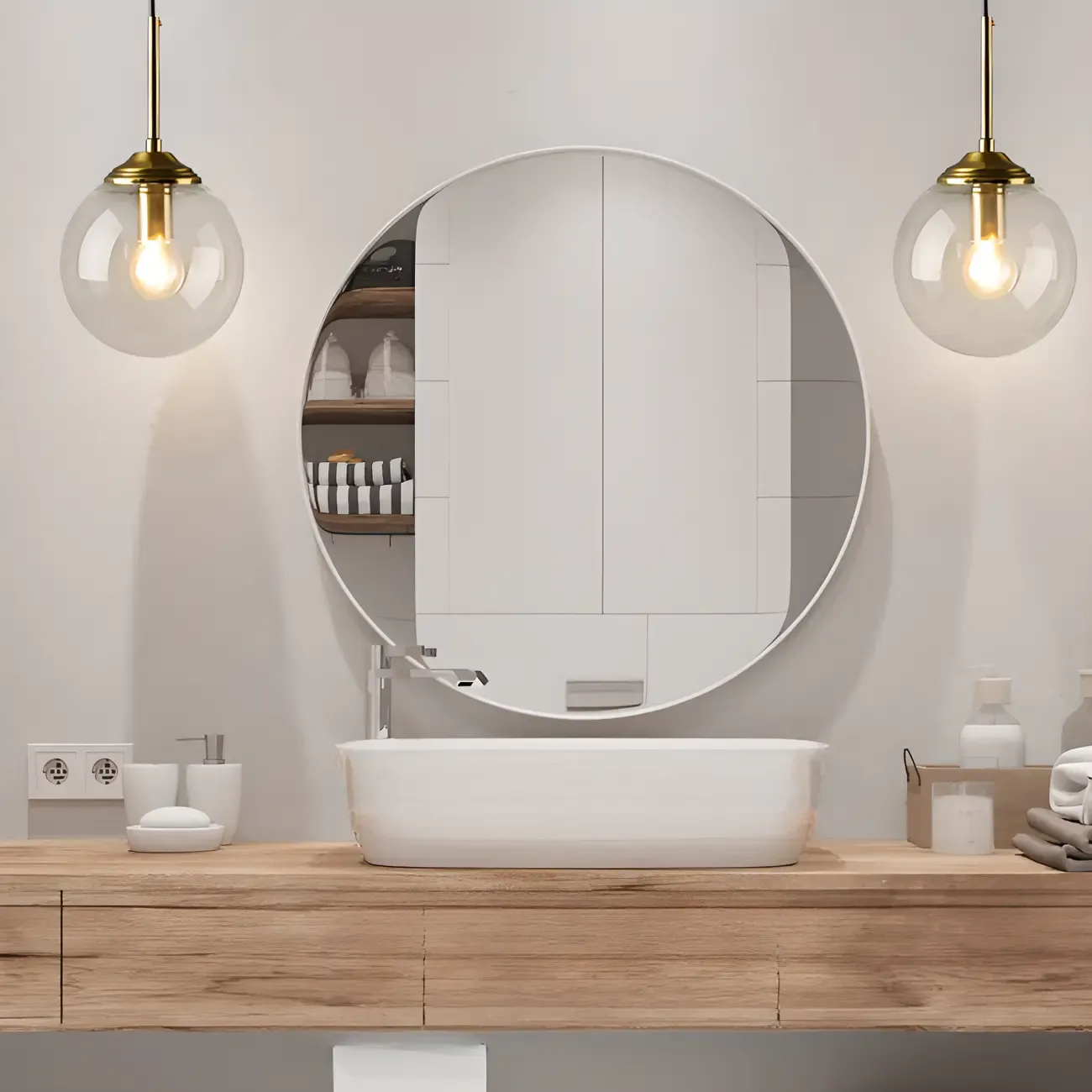 Modern Gold Globe Glass Wall Vanity Light for Bathroom