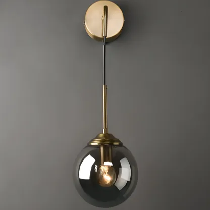 Modern Gold Globe Glass Wall Vanity Light for Bathroom