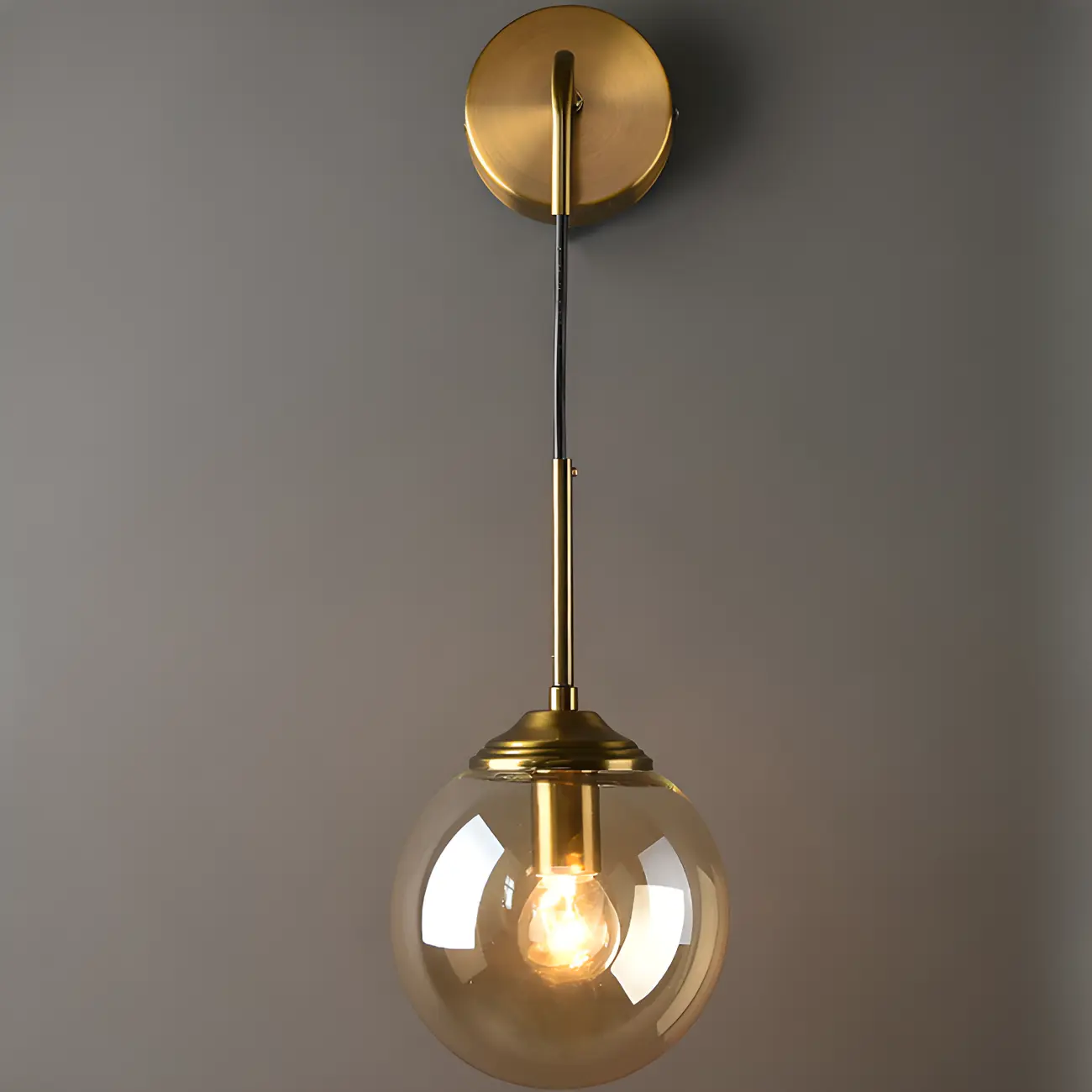 Modern Gold Globe Glass Wall Vanity Light for Bathroom | homeyfad