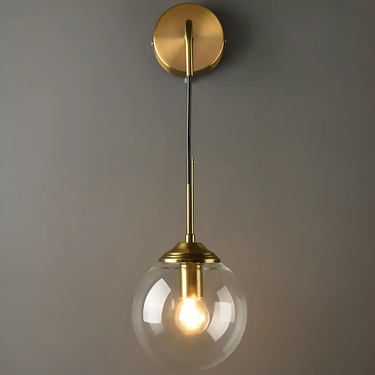 Modern Gold Globe Glass Wall Vanity Light for Bathroom - HomeyFad