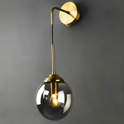 Modern Gold Globe Glass Wall Vanity Light for Bathroom