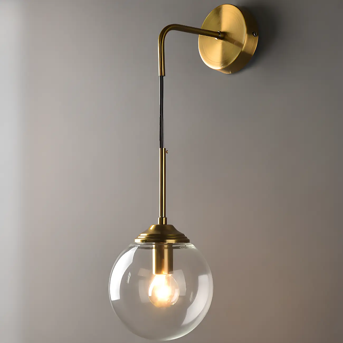 Modern Gold Globe Glass Wall Vanity Light for Bathroom | homeyfad