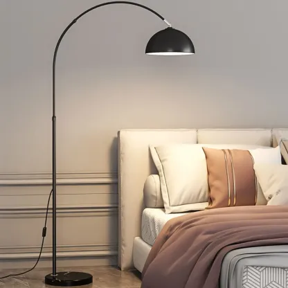 Modern Arc Floor Lamp Plug-In Adjustable Height for Living Room