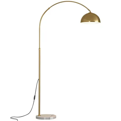 Modern Arc Floor Lamp Plug-In Adjustable Height for Living Room