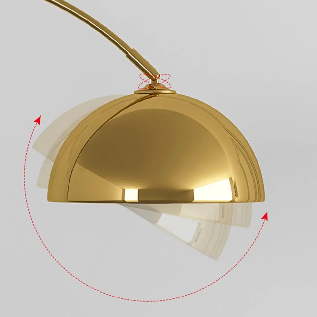 Modern Arc Floor Lamp Plug-In Adjustable Height for Living Room