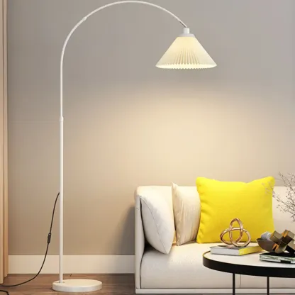 Modern Arc Floor Lamp Plug-In Adjustable Height for Living Room