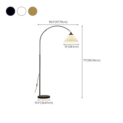 Modern Arc Floor Lamp Plug-In Adjustable Height for Living Room