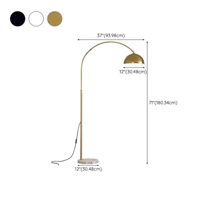 Modern Arc Floor Lamp Plug-In Adjustable Height for Living Room