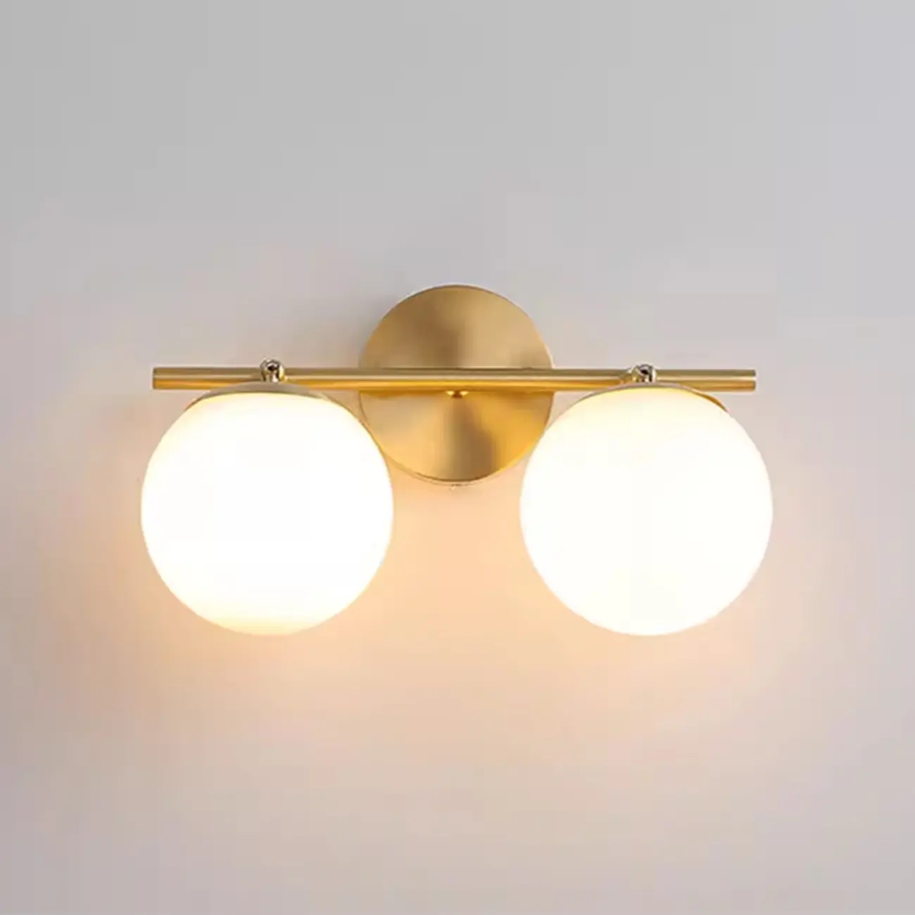 Modern Gold Metal Vanity Light with Globe Glass for Bathroom Image - 2 | homeyfad