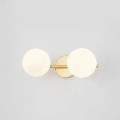 Modern Gold Metal Vanity Light with Globe Glass for Bathroom Image - 5