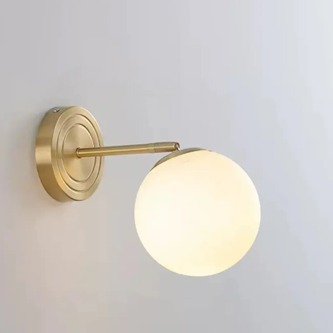 Modern Gold Metal Vanity Light with Globe Glass for Bathroom Image - 9