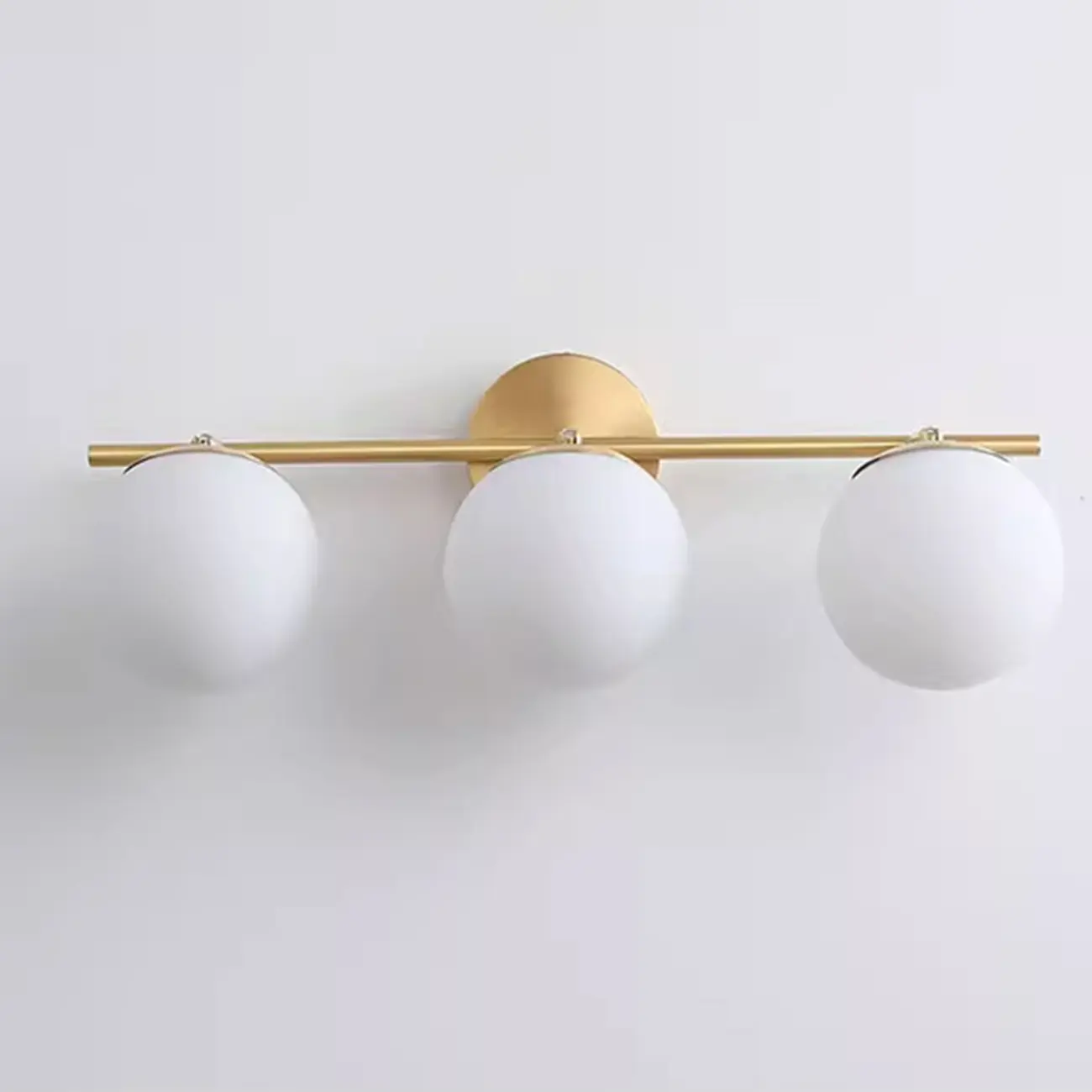 Modern Gold Metal Vanity Light with Globe Glass for Bathroom Image - 10 | homeyfad