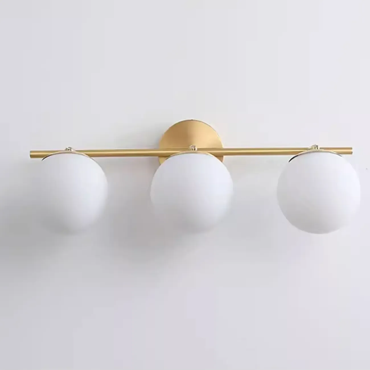 Modern Gold Metal Vanity Light with Globe Glass for Bathroom Image - 10