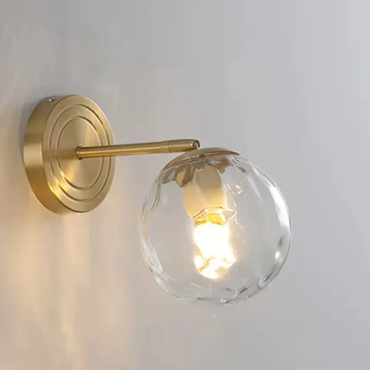 Modern Gold Metal Vanity Light with Globe Glass for Bathroom Image - 11 | homeyfad