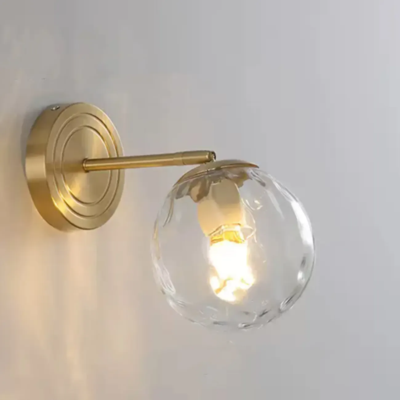 Modern Gold Metal Vanity Light with Globe Glass for Bathroom Image - 11