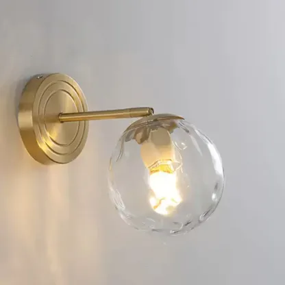 Modern Gold Metal Vanity Light with Globe Glass for Bathroom Image - 11