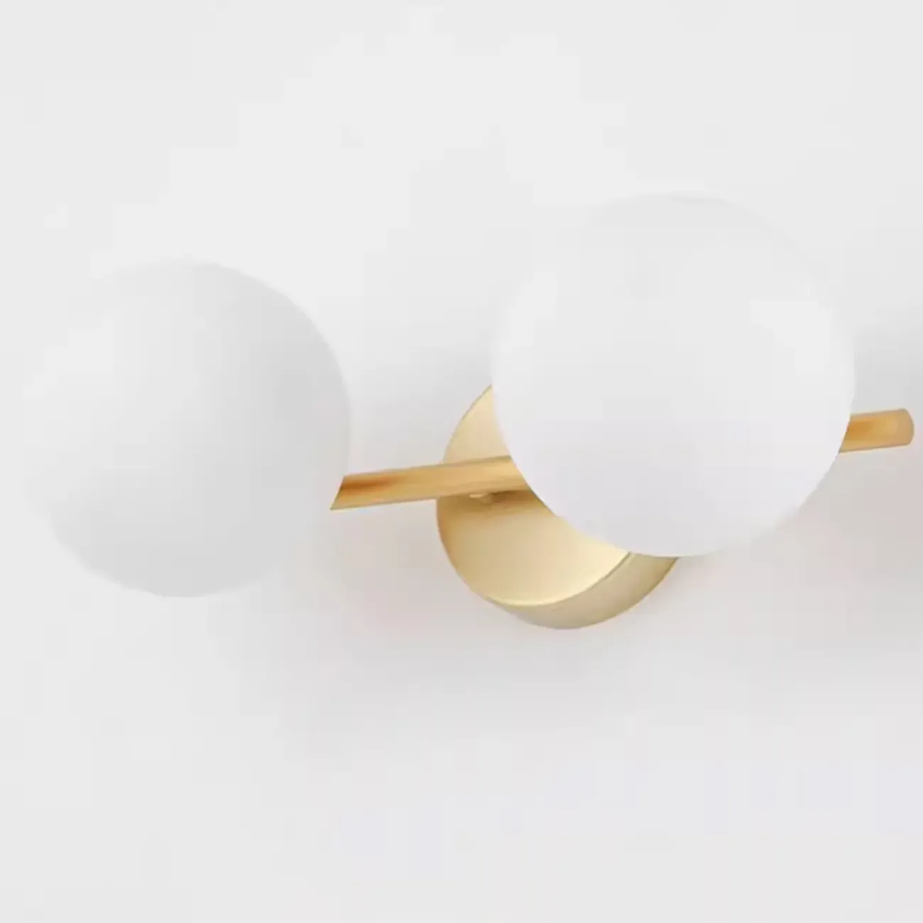Modern Gold Metal Vanity Light with Globe Glass for Bathroom Image - 12