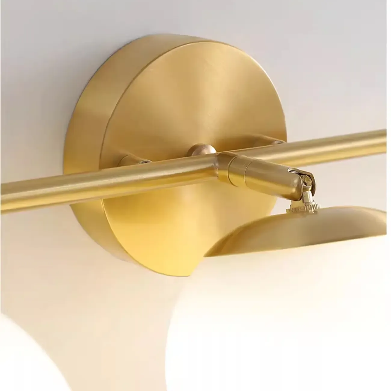 Modern Gold Metal Vanity Light with Globe Glass for Bathroom Image - 15
