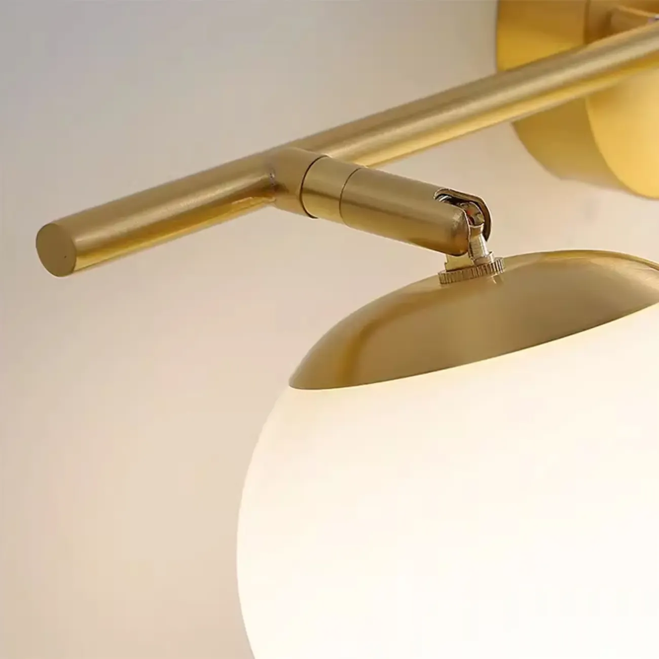 Modern Gold Metal Vanity Light with Globe Glass for Bathroom Image - 16