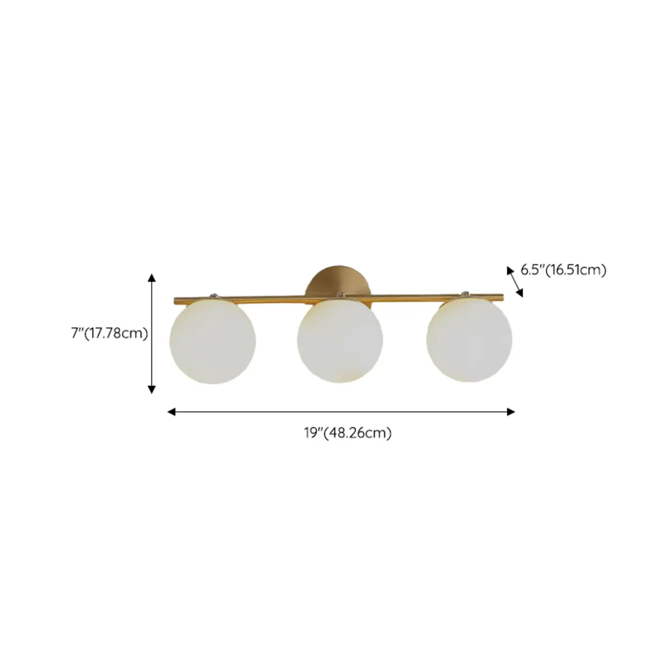 Modern Gold Metal Vanity Light with Globe Glass for Bathroom Image - 18 | homeyfad