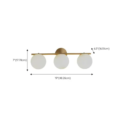 Modern Gold Metal Vanity Light with Globe Glass for Bathroom Image - 18