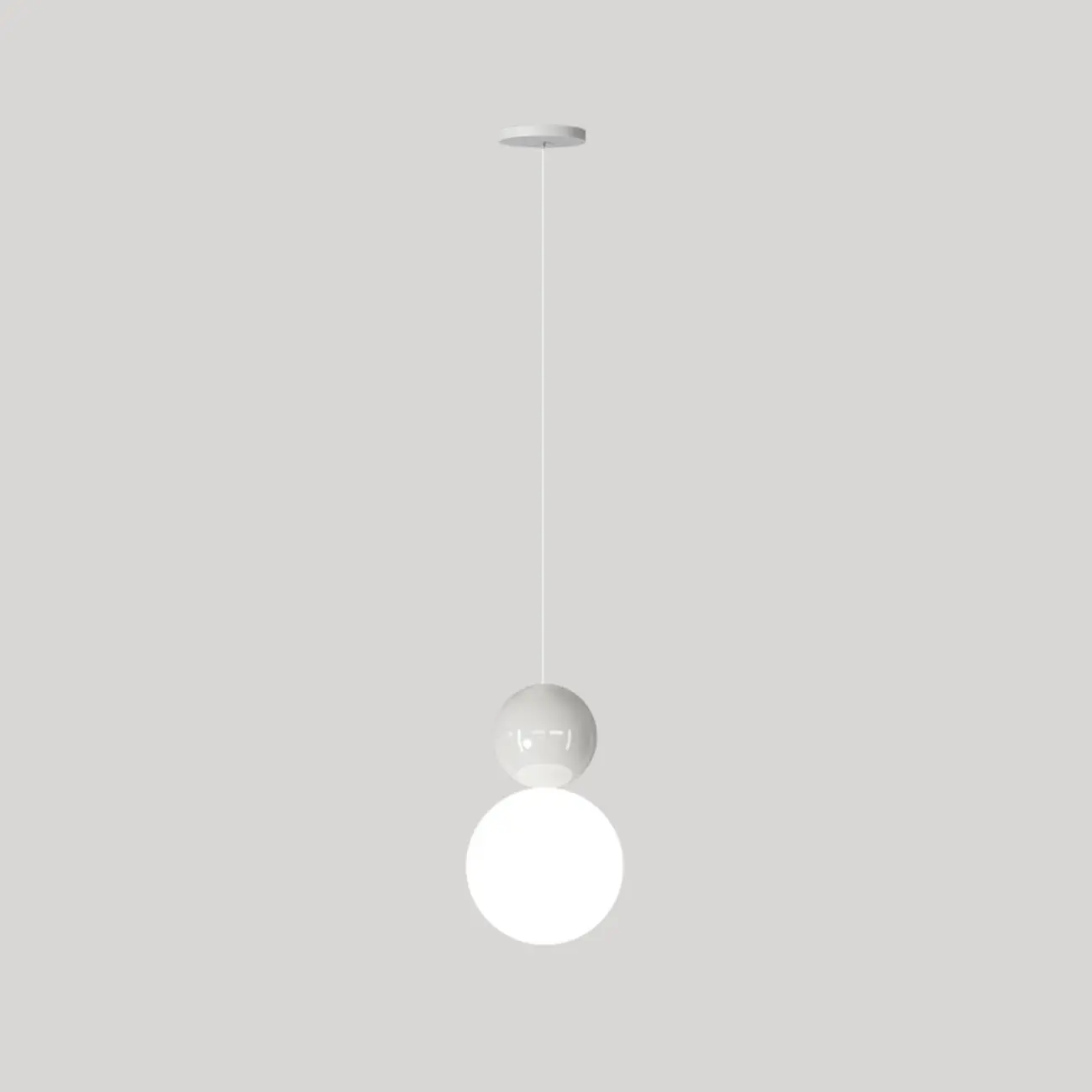 Modern Plastic Beige Globe Bi-pin Pendant Light Image - 2 | homeyfad