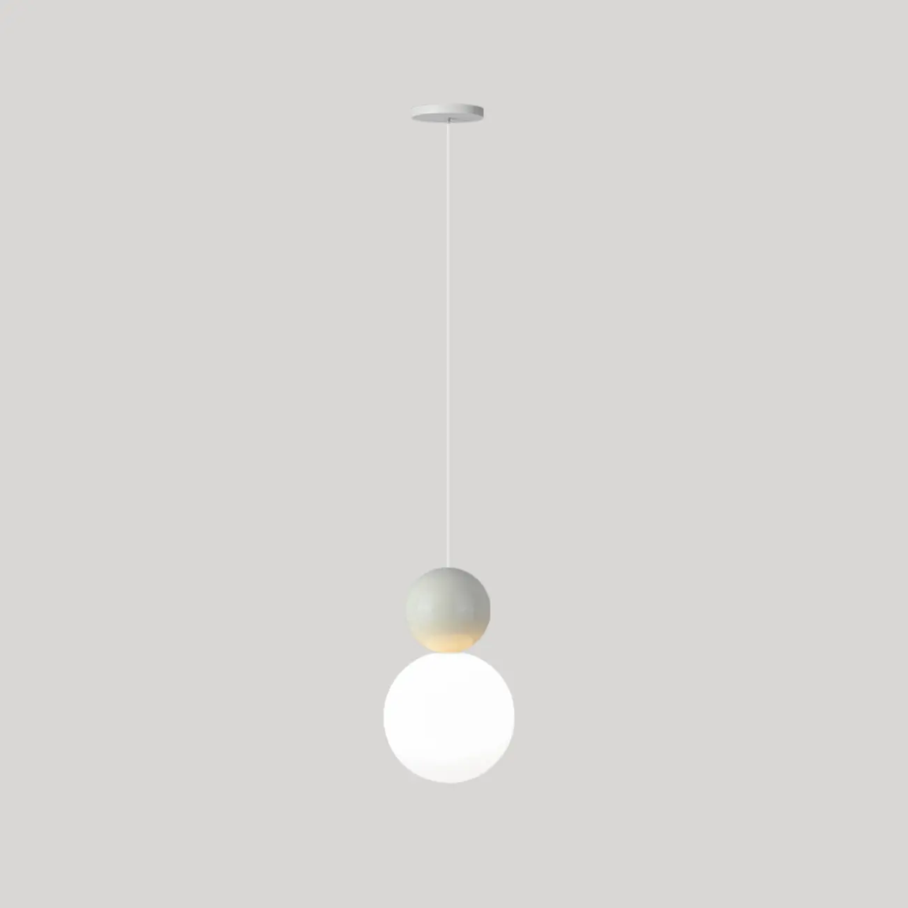 Modern Plastic Beige Globe Bi-pin Pendant Light Image - 5 | homeyfad