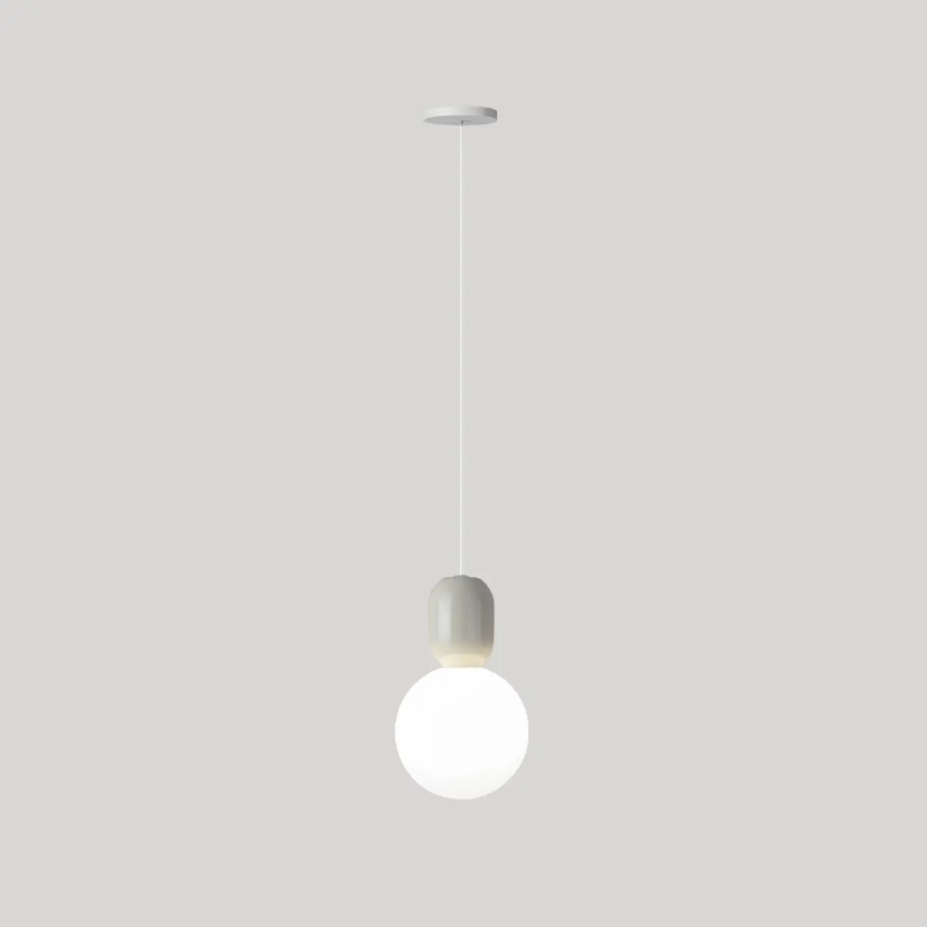 Modern Plastic Beige Globe Bi-pin Pendant Light Image - 7 | homeyfad