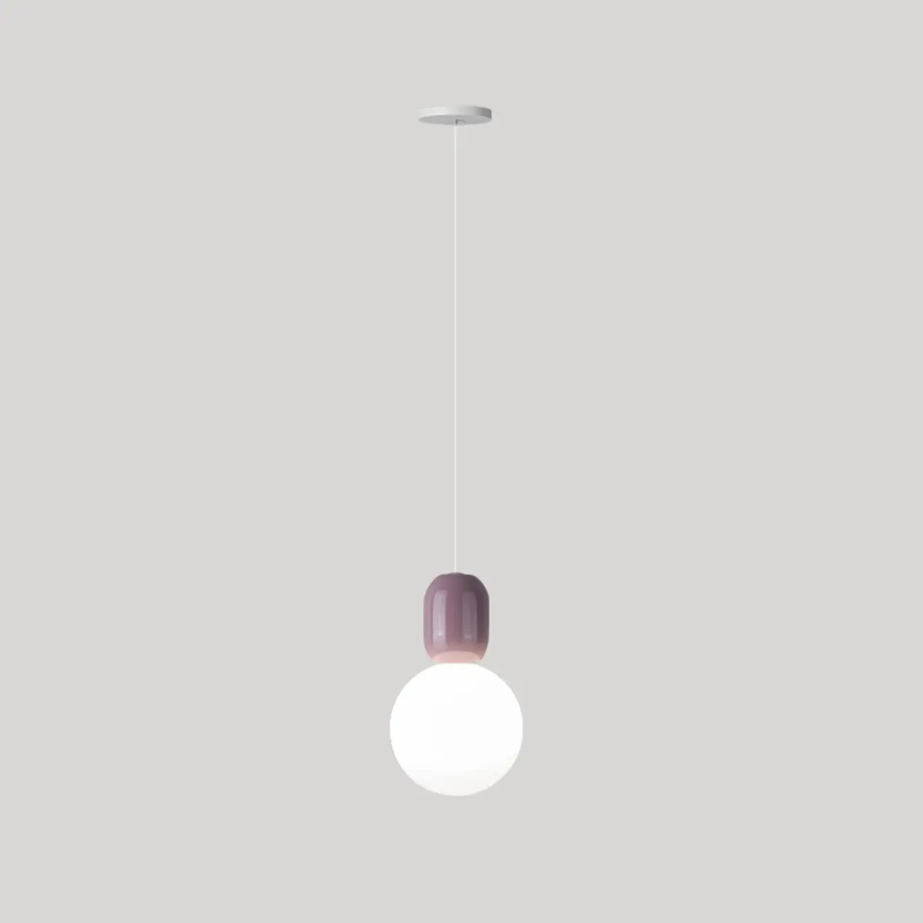 Modern Plastic Beige Globe Bi-pin Pendant Light Image - 9 | homeyfad