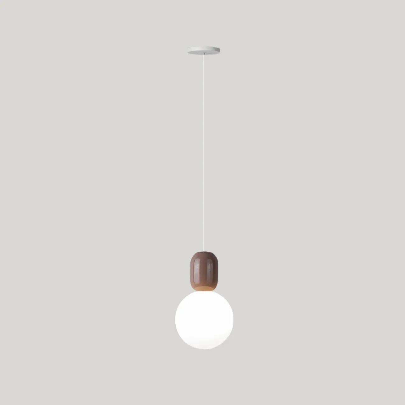 Modern Plastic Beige Globe Bi-pin Pendant Light Image - 11 | homeyfad