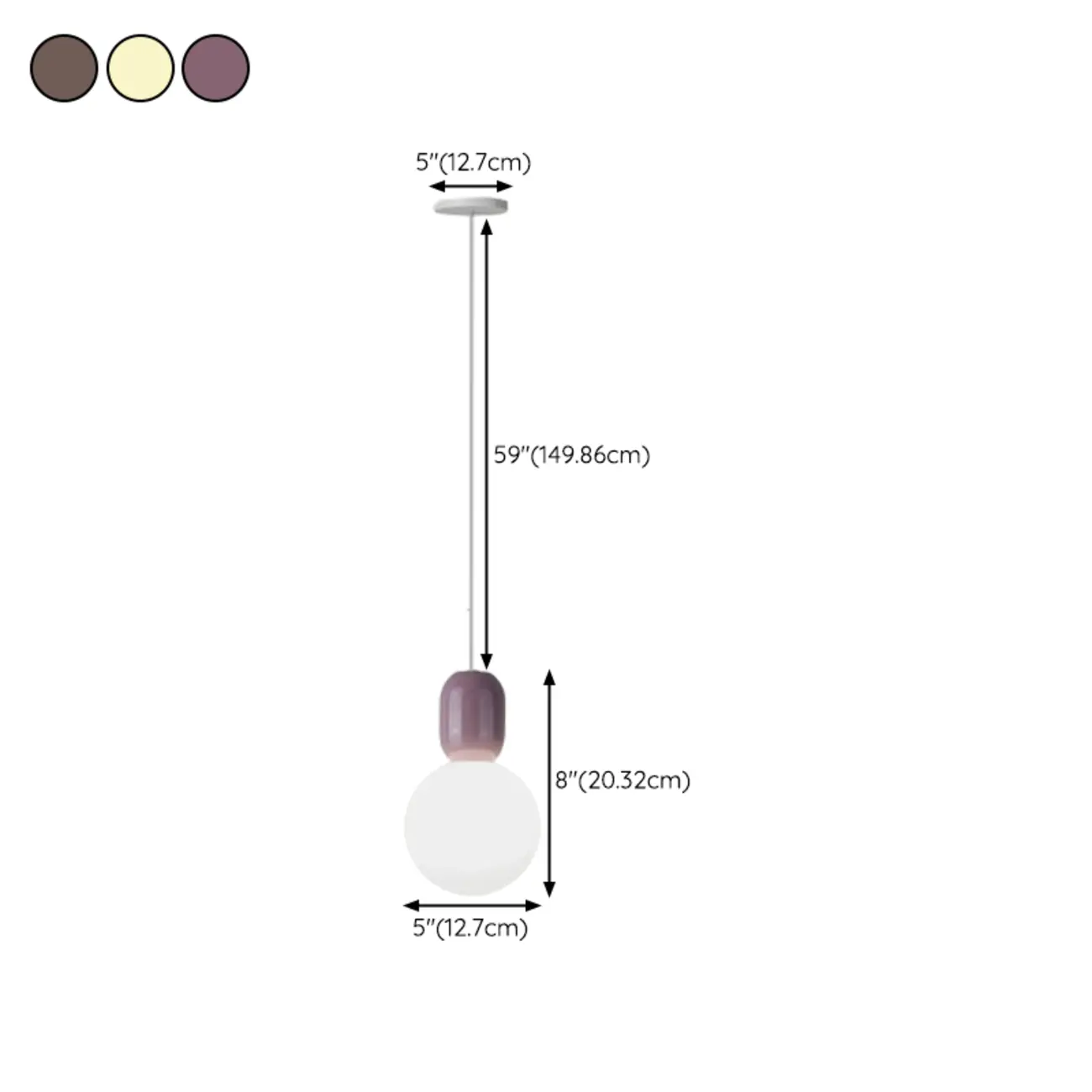 Modern Plastic Beige Globe Bi-pin Pendant Light #size | homeyfad