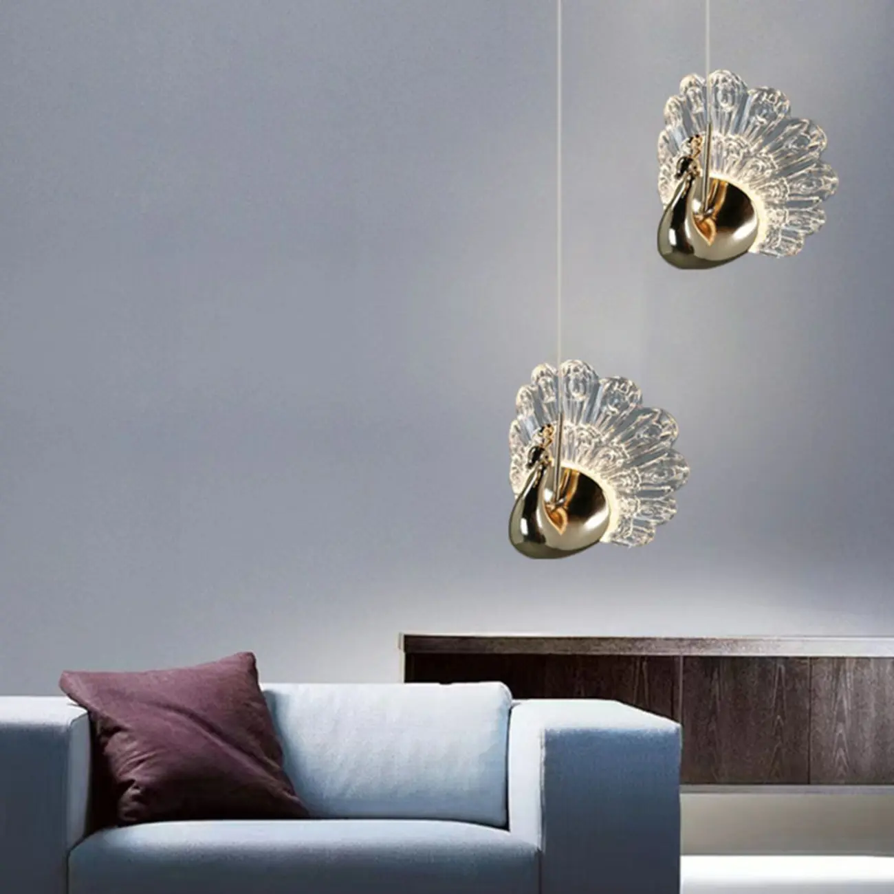 Modern Dimming LED Gold Acrylic Floral Pendant Light Image - 2 | homeyfad
