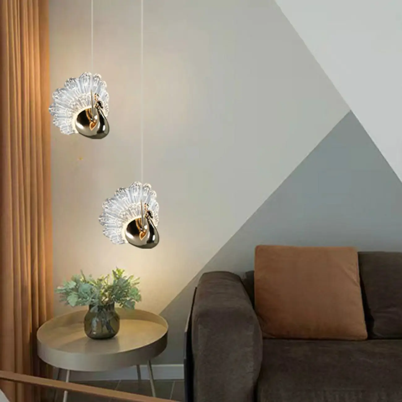 Modern Dimming LED Gold Acrylic Floral Pendant Light Image - 3 | homeyfad