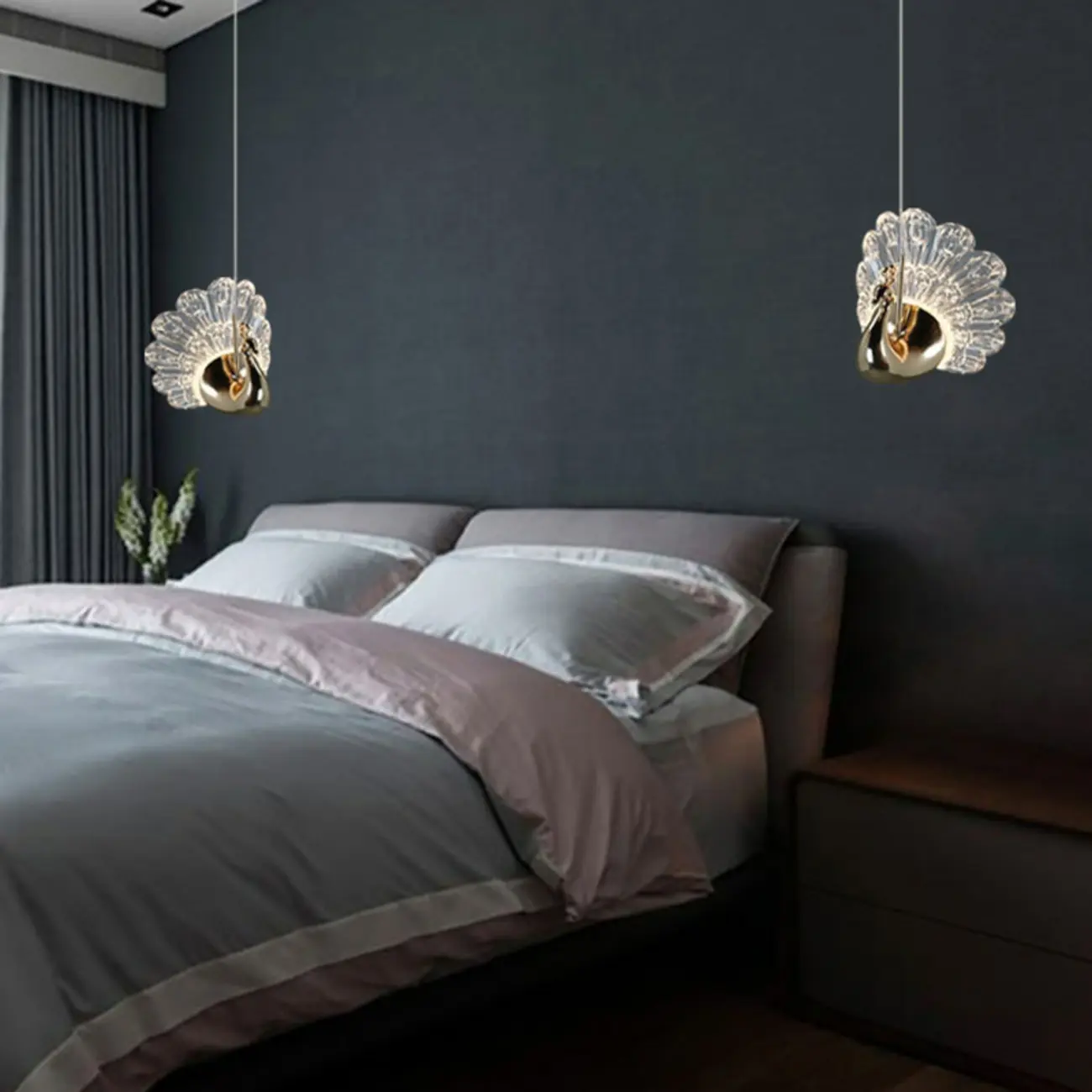 Modern Dimming LED Gold Acrylic Floral Pendant Light Image - 4 | homeyfad