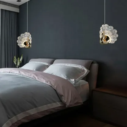 Modern Dimming LED Gold Acrylic Floral Pendant Light Image - 4