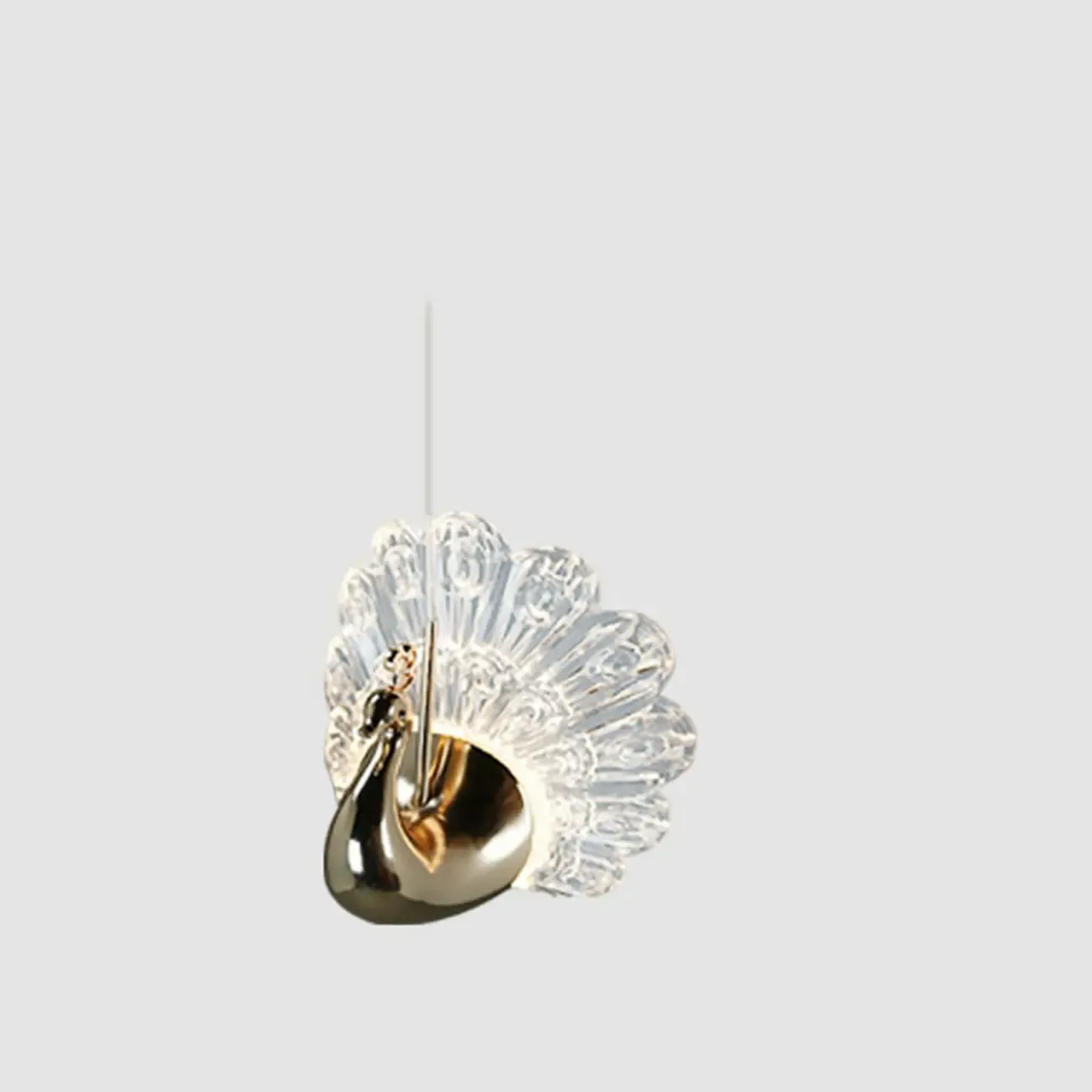 Modern Dimming LED Gold Acrylic Floral Pendant Light Image - 7