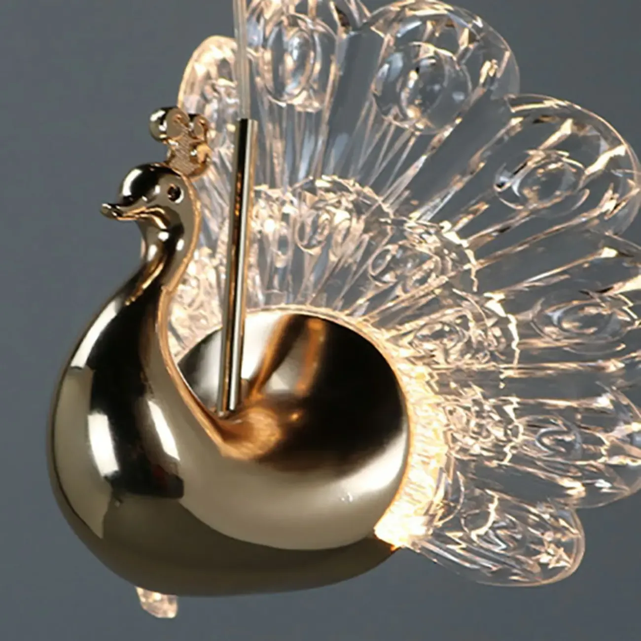 Modern Dimming LED Gold Acrylic Floral Pendant Light Image - 10