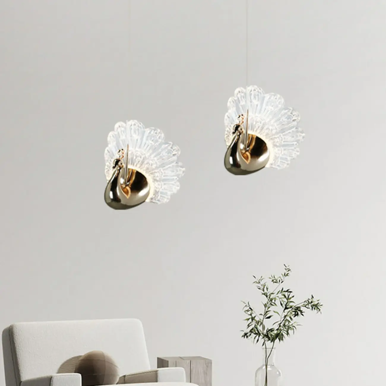 Modern Dimming LED Gold Acrylic Floral Pendant Light Image - 13 | homeyfad