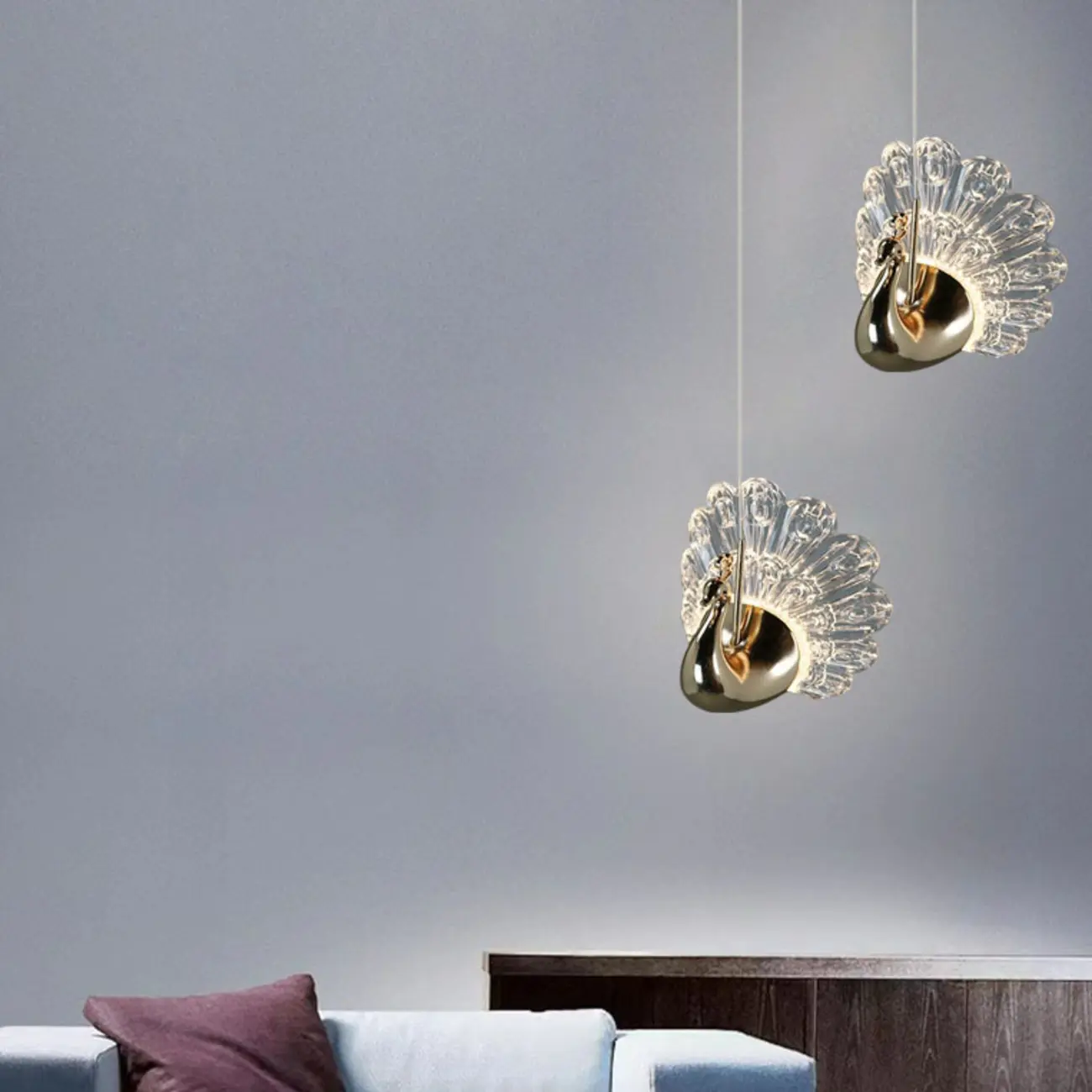 Modern Dimming LED Gold Acrylic Floral Pendant Light Image - 14 | homeyfad