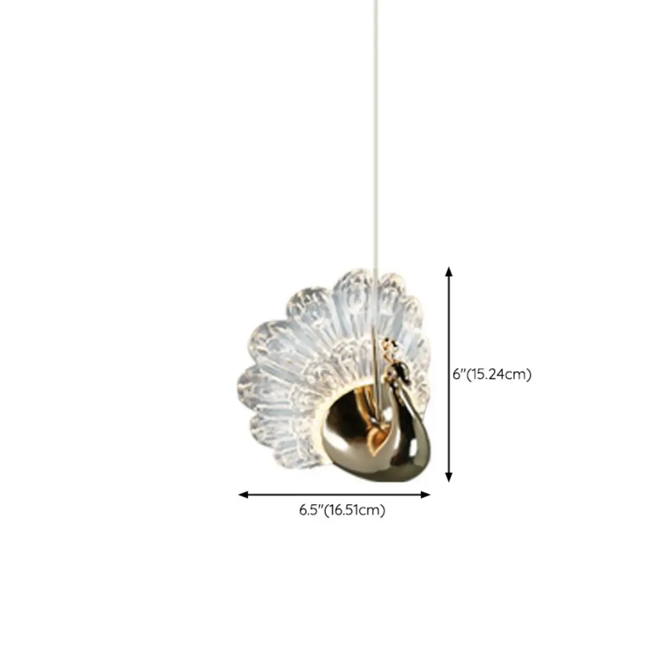 Modern Dimming LED Gold Acrylic Floral Pendant Light #size