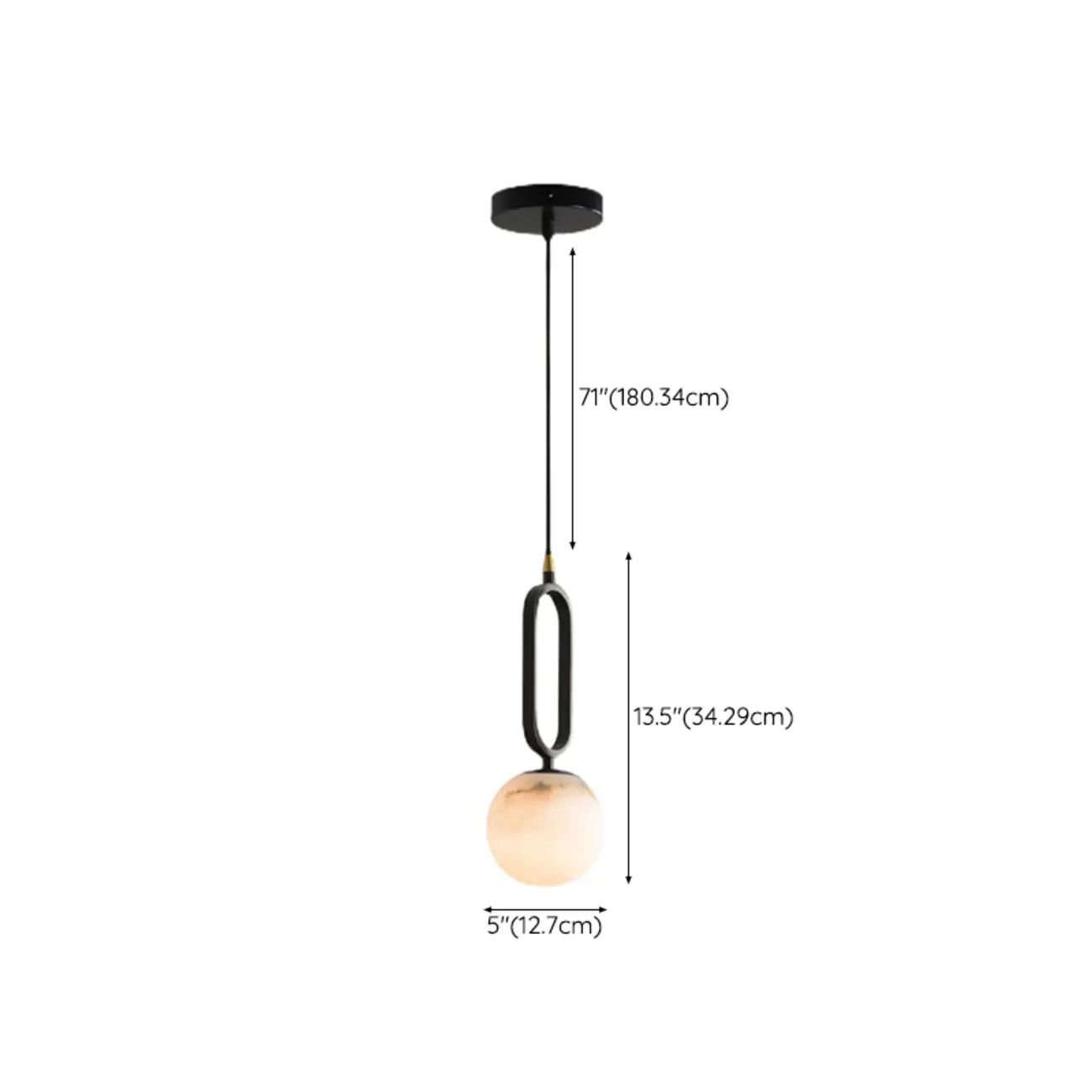 Stylish Globe Black Pendant Light Adjustable Indoor Fixture #size