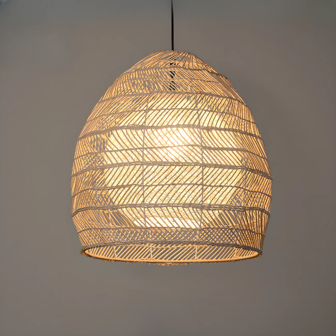 Oriental Rattan Geometric Globe Pendant Light Image - 1 | homeyfad