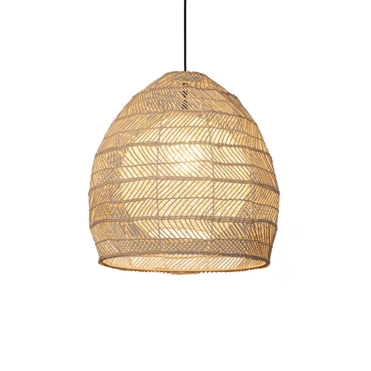 Oriental Rattan Geometric Globe Pendant Light Image - 6 | homeyfad