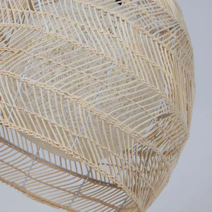 Oriental Rattan Geometric Globe Pendant Light Image - 10